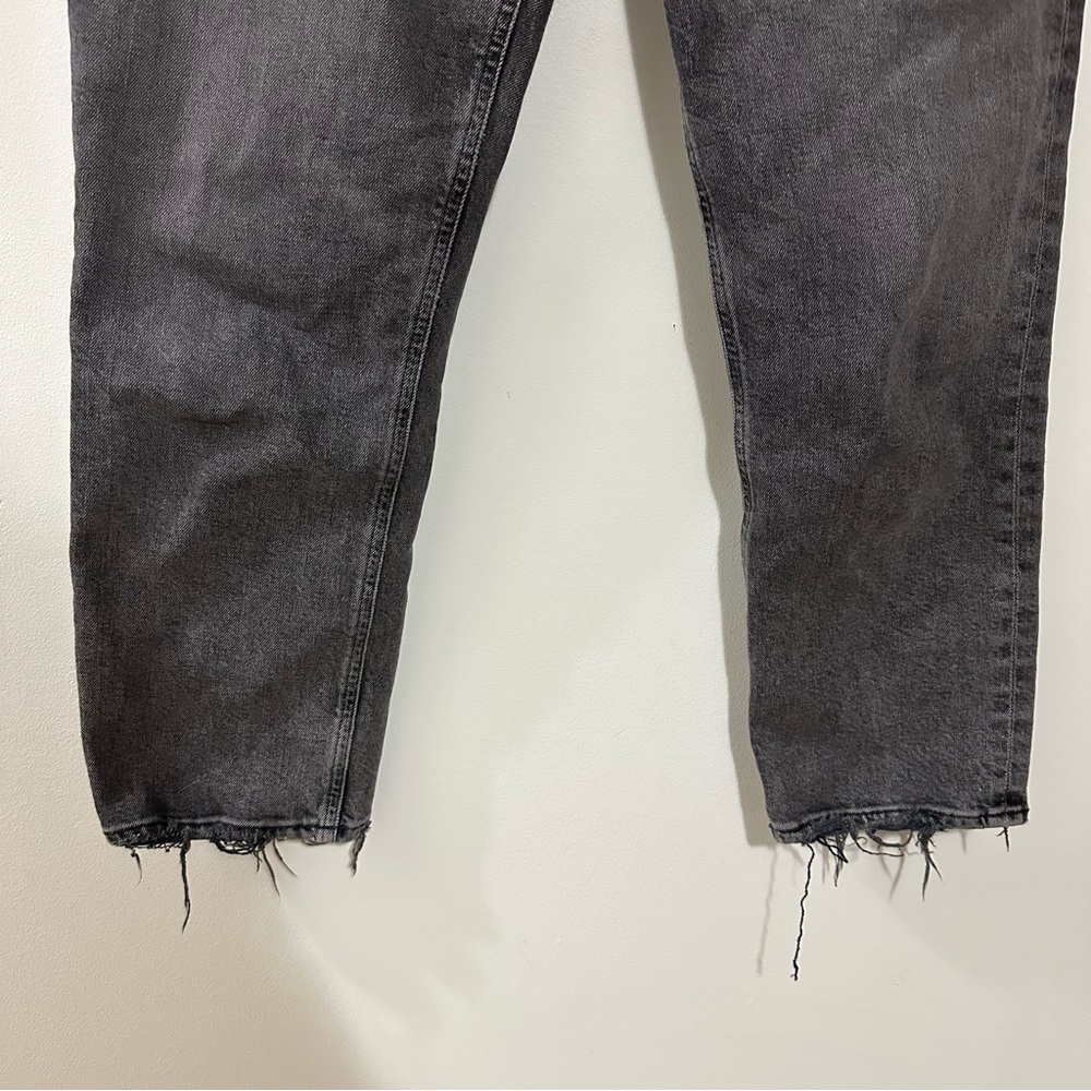 Agolde Riley Crop Jeans High Rise Straight Leg Button Fly Black Womens Size 29 - Picture 3 of 9
